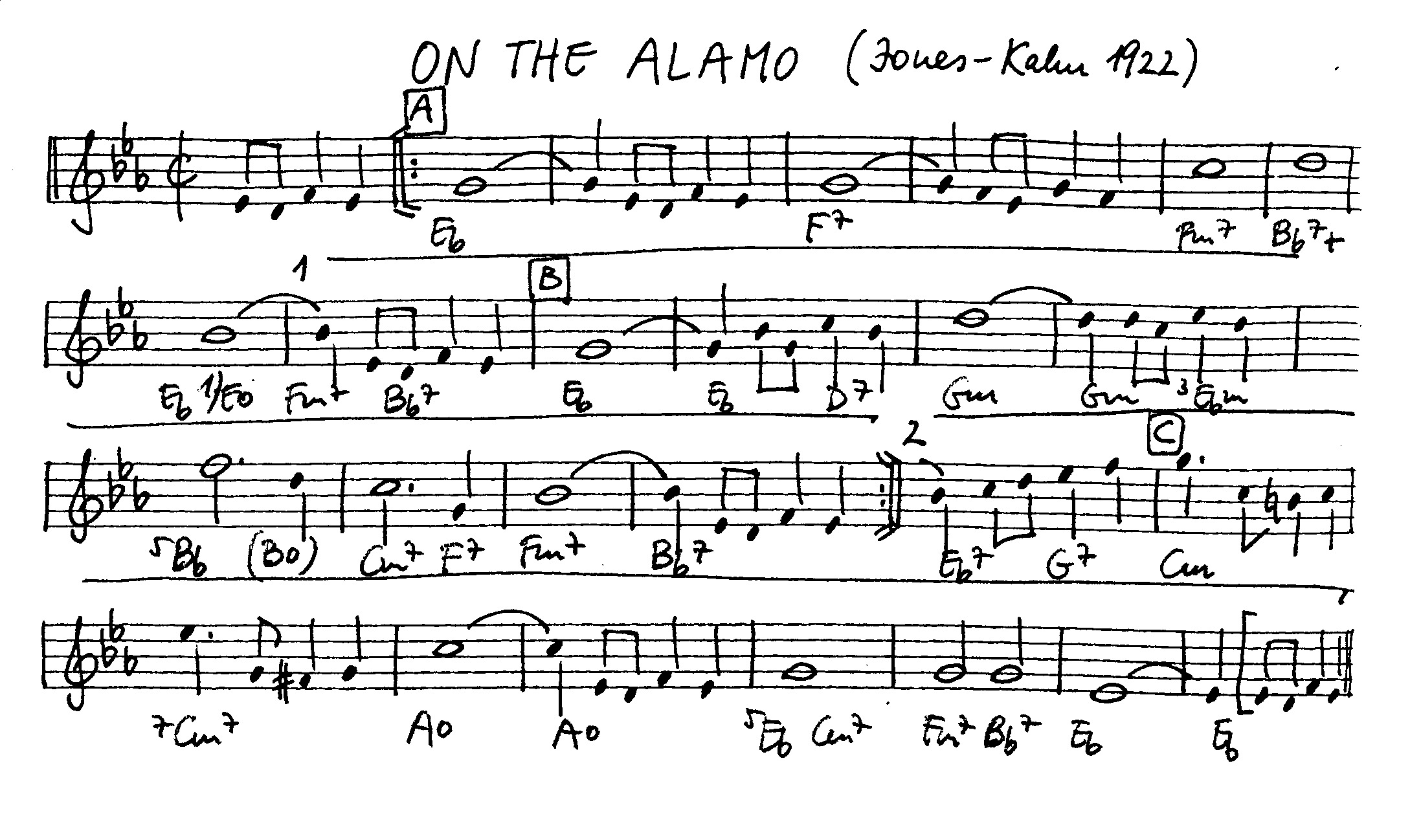 on the alamo leadsheet – book us for your next 20s or gatsby event